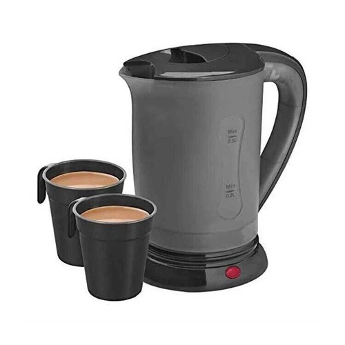 Black travel kettle - black,