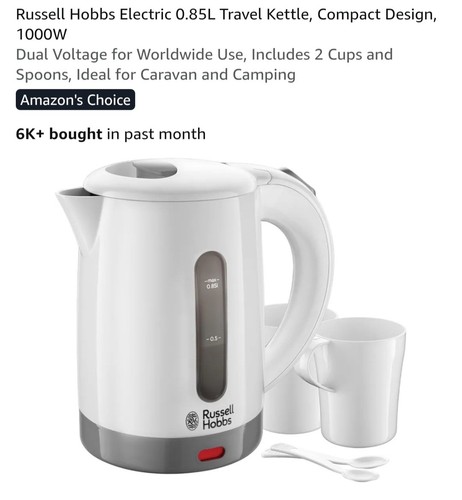 Russell hobbs electric 85l - hobbs, 0.85l