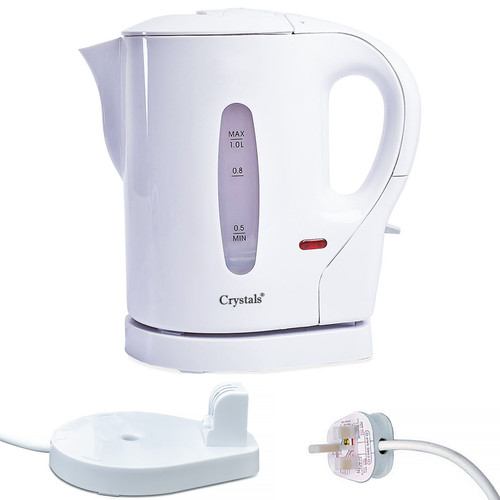 White travel kettle portable - white,