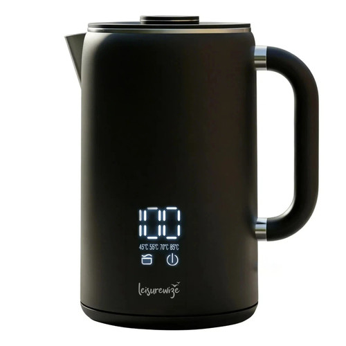 Led electric kettle black - 1.7l,